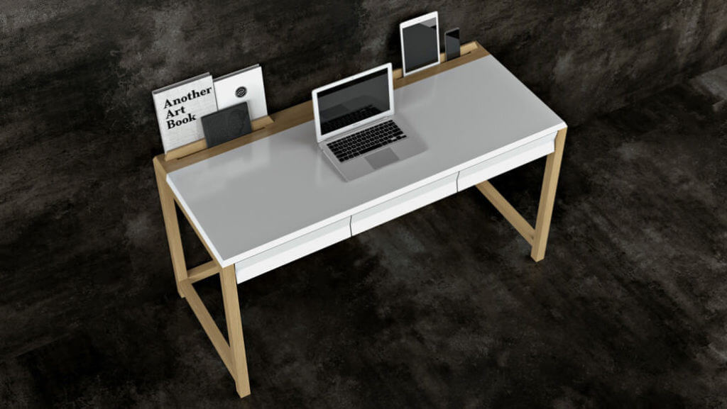 Wooden Office Desk 3D Modeling and Visualization