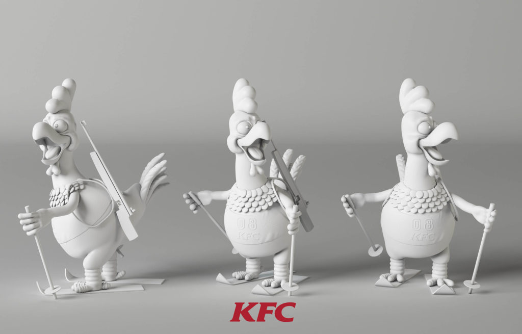 3D Modeling for KFC Rooster Character