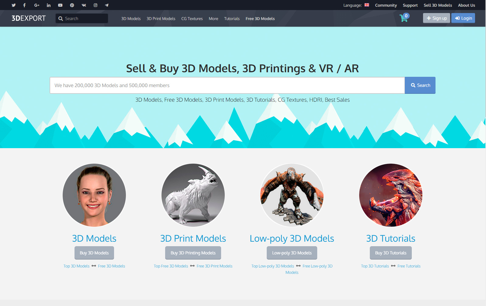 3DExport 3D Model Selling Website