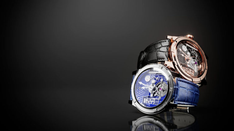 Two Versions of an Elegant Watch Created Using a 3D Visualizer