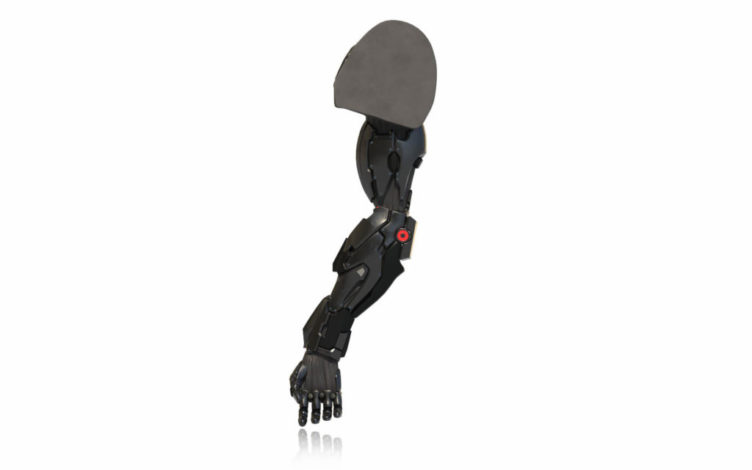 3D Visualization of a Robot Part on a White Background