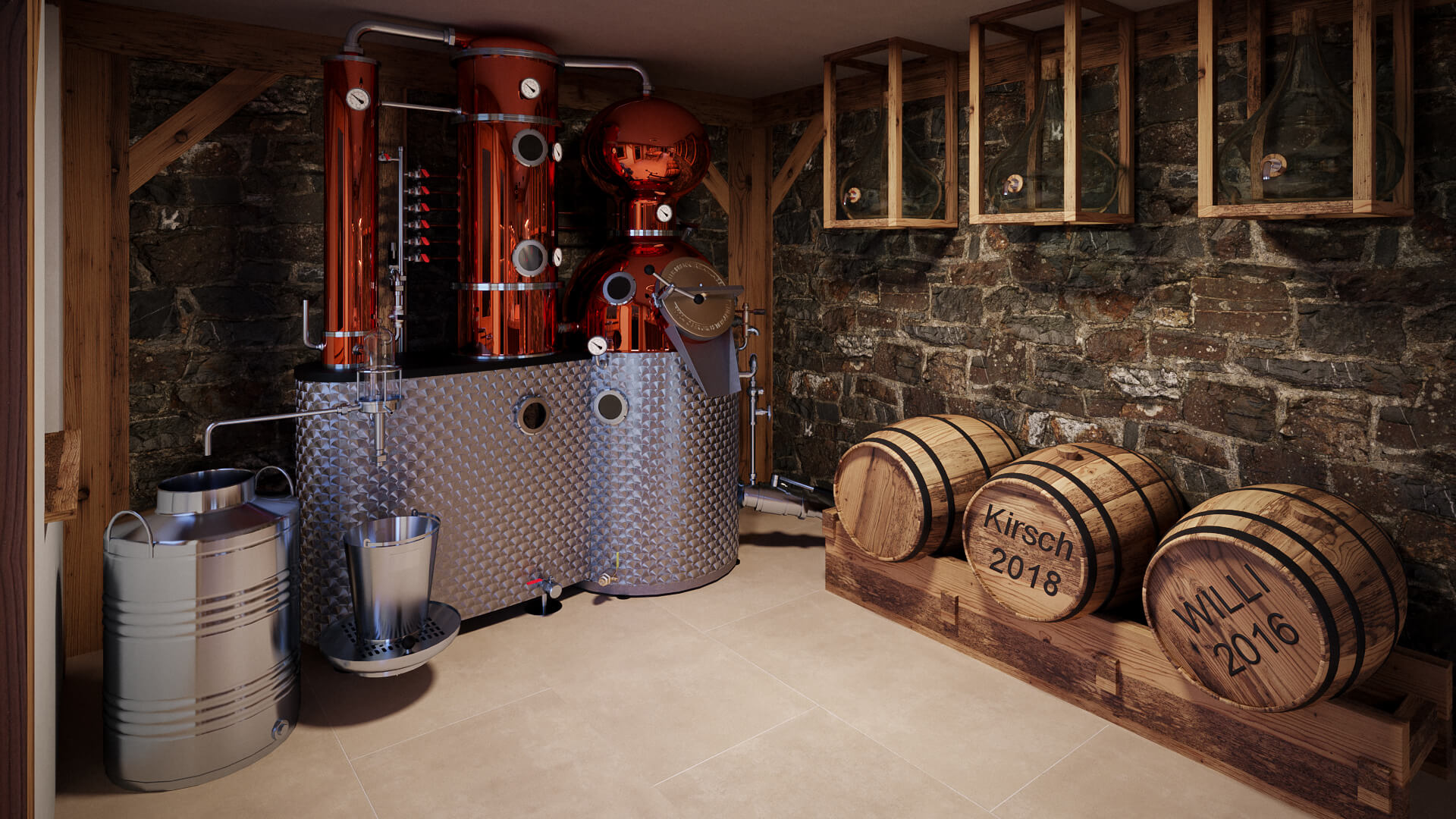 Photorealistic Distillery Interior CGI
