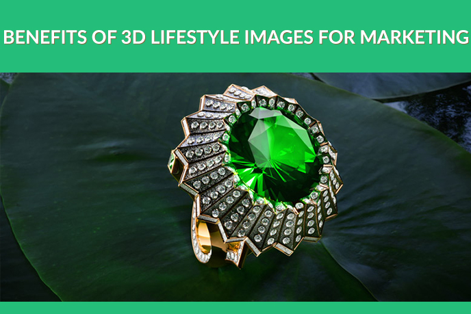 Lifestyle 3D Render of a Chic Ring