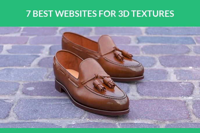 3D modeling and texturing: Photoreal 3D model of leather shoes on a pavement