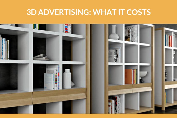 3D advertising: Wooden bookshelf 3D modeling for advertising