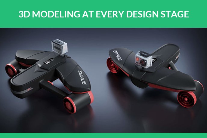 3D modeling for product design: 3D product model of a camera drone