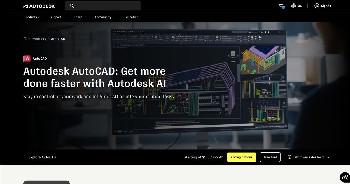 Autodesk AutoCAD Product Page