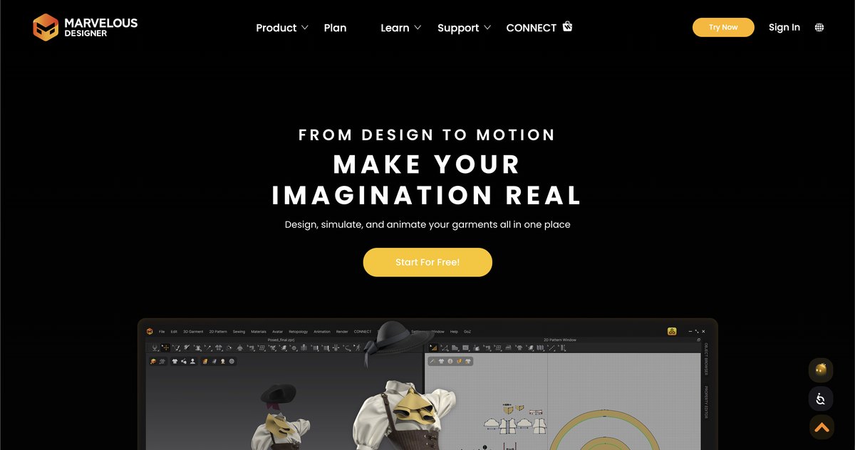 Marvelous Designer Product Page
