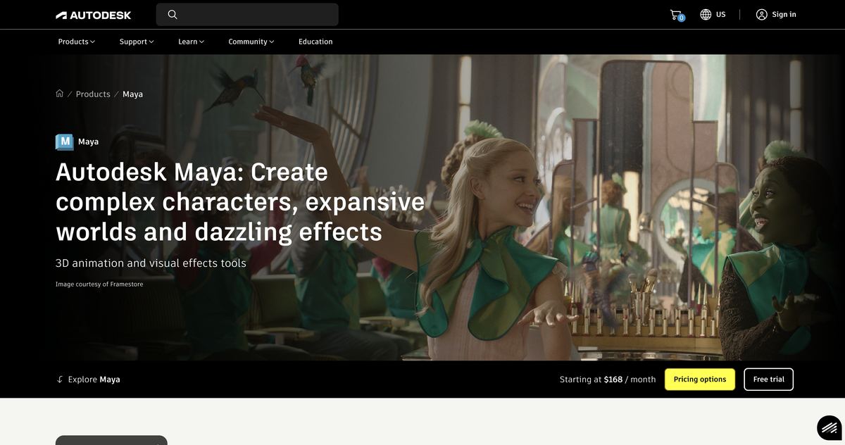 Autodesk Maya Product Page