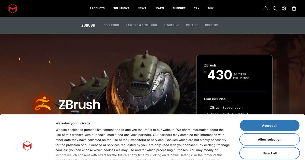 Maxon ZBrush Product Page