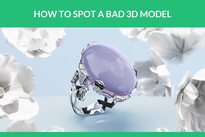 3D modeling standards: 3D product model of a silver jeweled ring