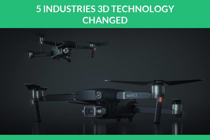3D modeling technology: 3D model of a quad-propeller camera drone