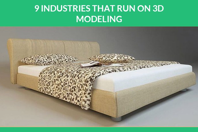 3D modeling uses: 3D render of a beige upholstered bed made up with white linen and a leopard print throw