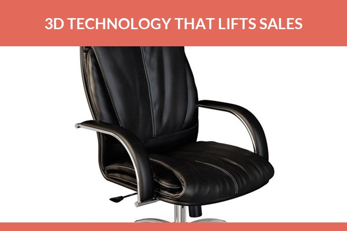 3D technology: 3D render of a black leather executive office chair on a white background