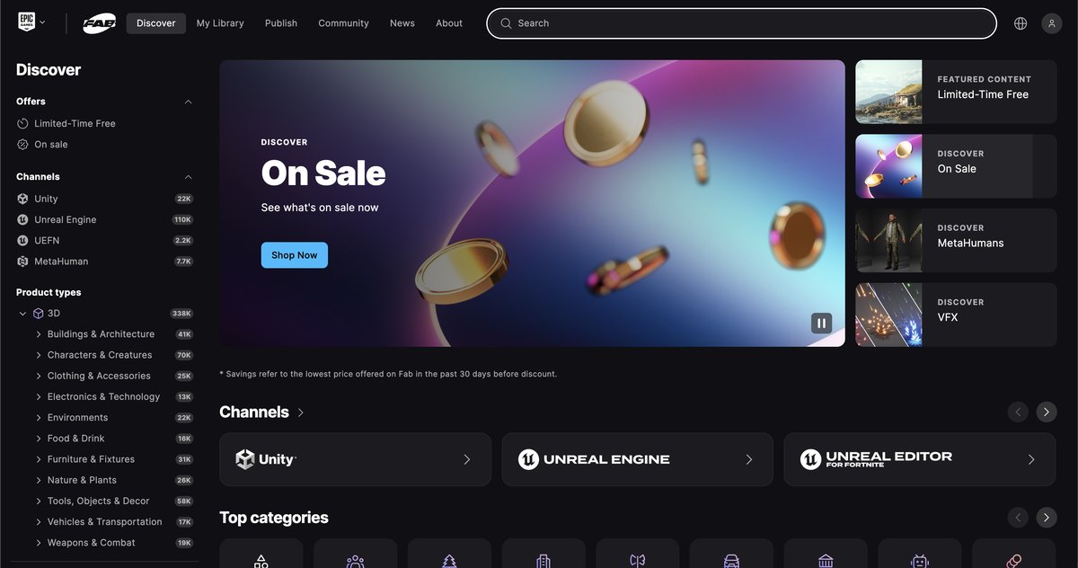 Fab Marketplace By Epic Games