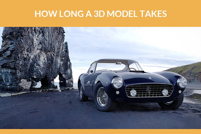 Create 3D model of a product: 3D photoreal visualization of a car on a shore