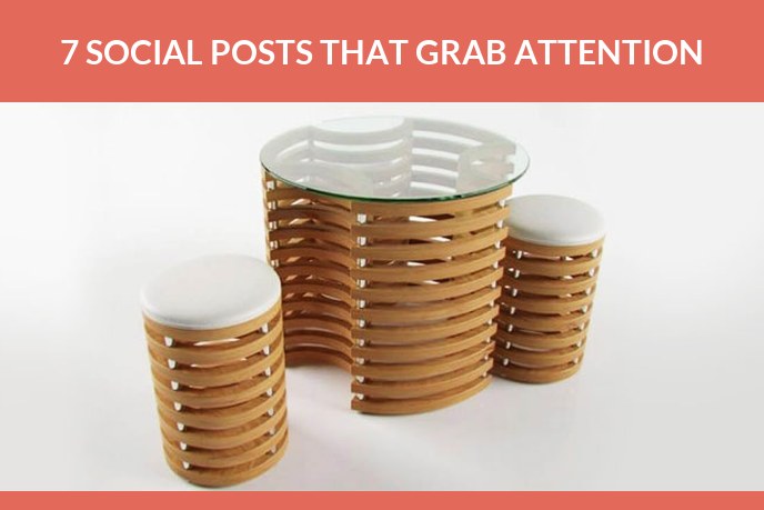 Furniture marketing ideas: 3D render of a slatted wooden table with a glass top and two matching stools