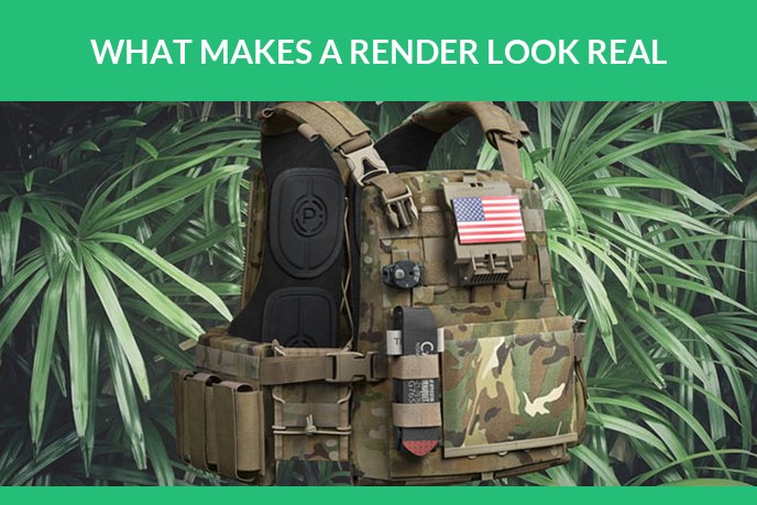 Photorealistic rendering: Lifestyle 3D visualization of an army backpack