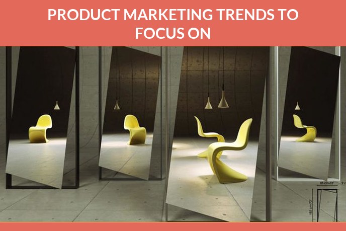 Product marketing: 3D render of a yellow chair reflected in a row of standing mirrors