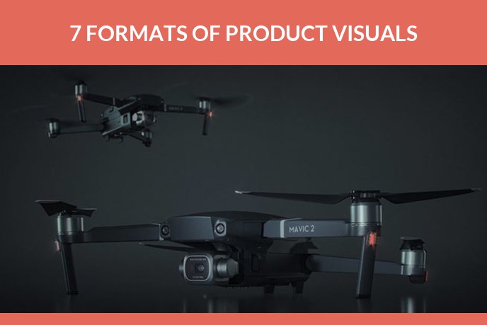 Product visuals: 3D product image of an aerial camera drone