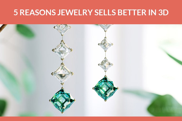 Professional 3D modeling service: 3D visualization of a pair of elegant earrings