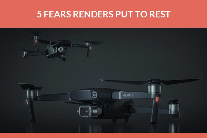 Renderings for product design: 3D product visualization of a camera drone