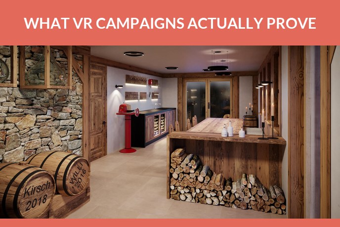 Virtual reality marketing: Barrel room of a distillery modelled in 3D for an interactive VR walkthrough