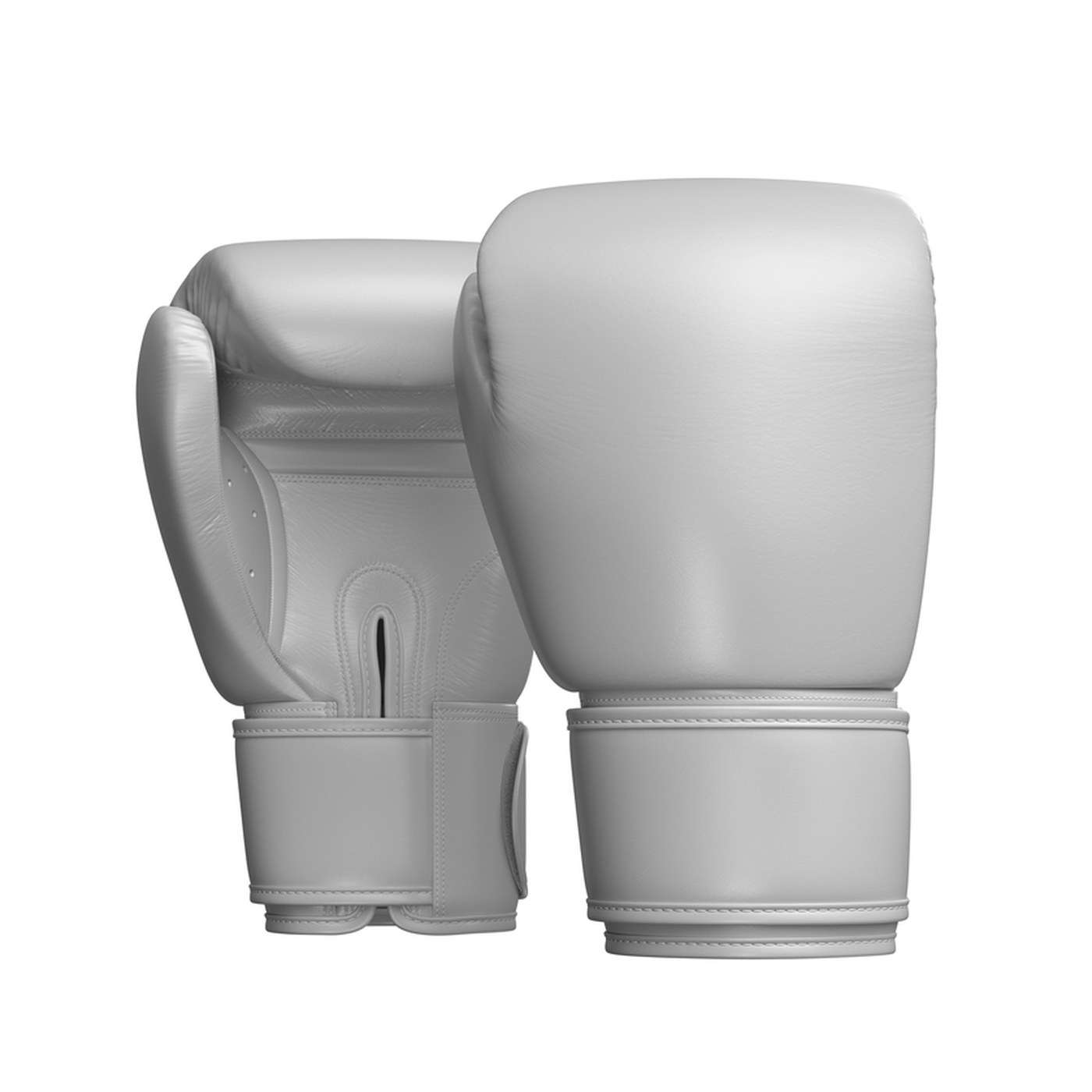 Untextured grey model of the boxing gloves before materials and branding