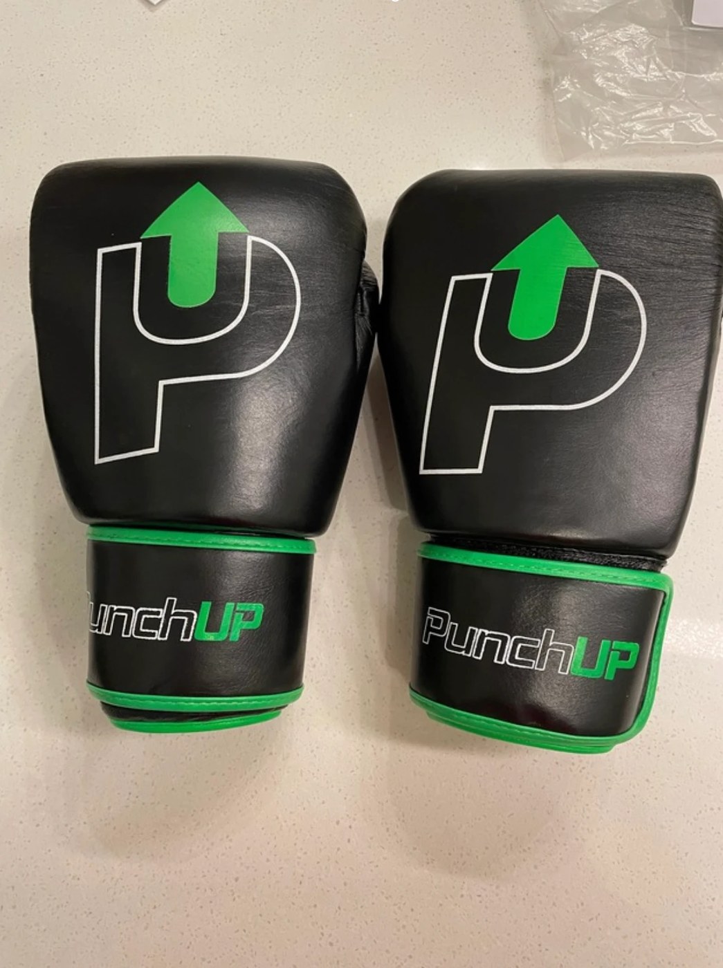 Client photograph of the boxing gloves supplied for the 3D model