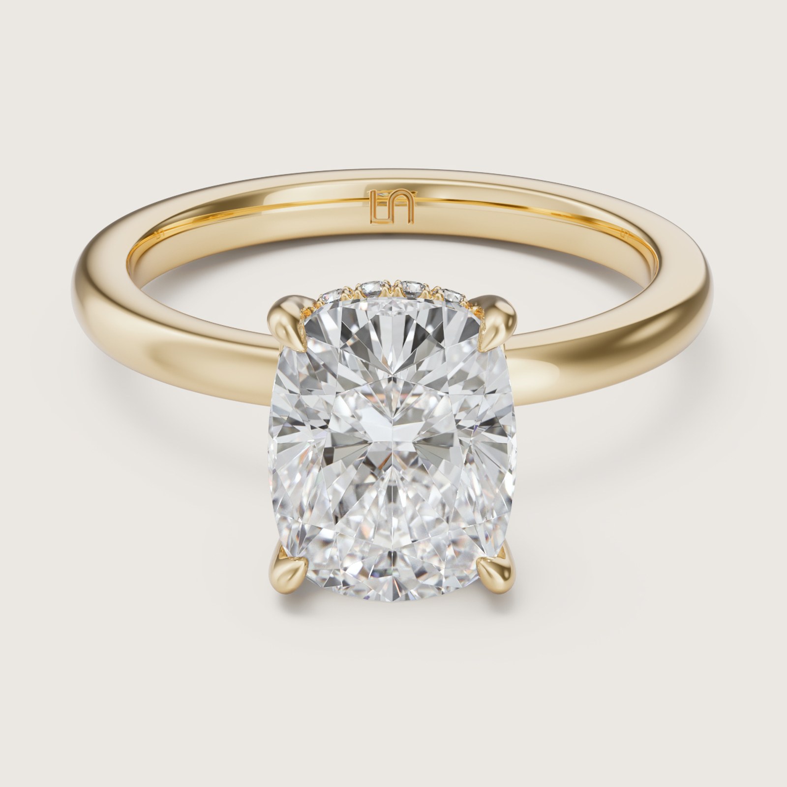 The same ring rendered in yellow gold from the same model