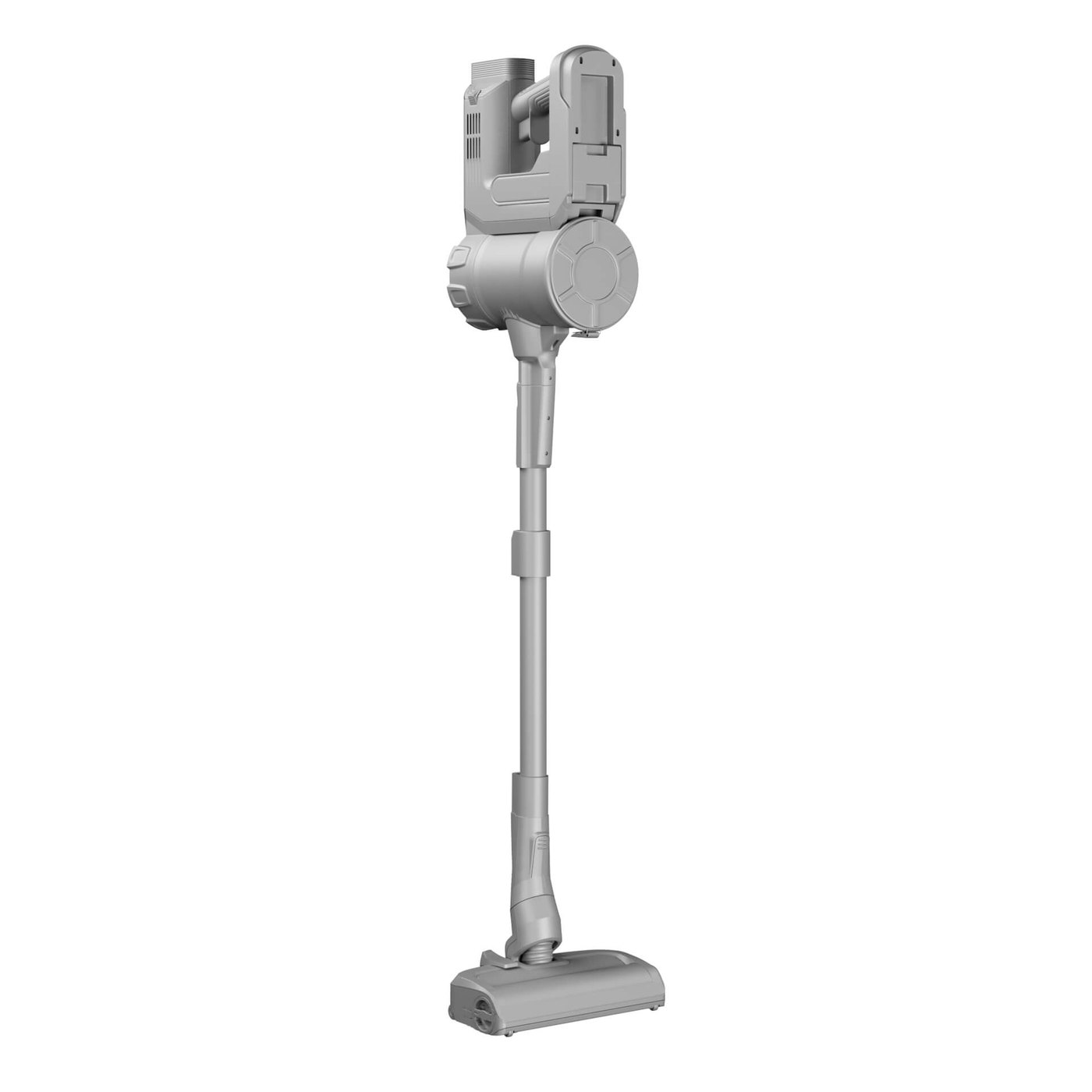 Untextured grey model of the vacuum cleaner approved before materials